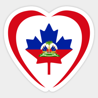 Canadian Haitian Multinational Patriot Flag Series (Heart) Sticker